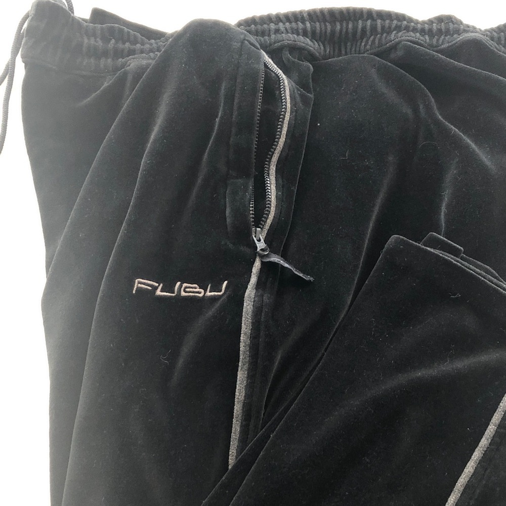 FUBU Vintage Y2K Black Velour Track Suit Men’s 3XL w Drawstring Please Read - Picture 2 of 12